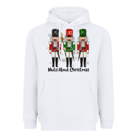 White Nuts About Christmas Heavyweight Hoodie - MaliasSmallBusiness