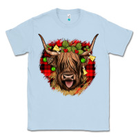 Dusty Blue highland cow  christmas Classic Tee - JahusDesignShop