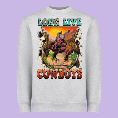 Long Live Cowboys Heavyweight Sweatshirt Designed By Fadigitalartstudio