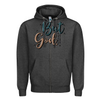 Charcoal Heather but god Zipper Hoodie - MaliasSmallBusiness