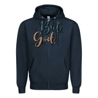 Navy but god Zipper Hoodie - MaliasSmallBusiness