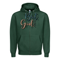 Sports Green but god Zipper Hoodie - MaliasSmallBusiness