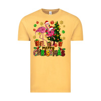 Vintage Mustard flamingo merry christmas Vintage Tee - AdoDesignShop