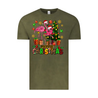 Vintage Olive flamingo merry christmas Vintage Tee - AdoDesignShop