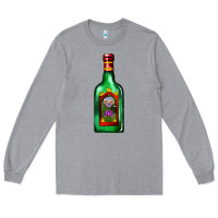 Heather Grey tequila bottle Long Sleeve Tee - AdoDesignShop