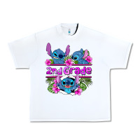 White preview flower stitch 2nd grade Urban Heavy Tee - AdoDesignShop