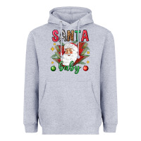 Heather Grey Santa baby Christmas Heavyweight Hoodie - NancyCooperArtShop
