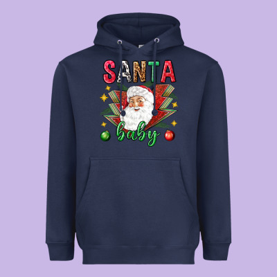 Santa Baby Christmas Heavyweight Hoodie Designed By Nancycooperartshop