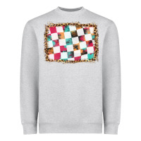 Heather Grey race background with leopard frame Heavyweight Sweatshirt - HRA Design Shop