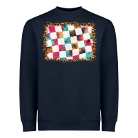 Navy race background with leopard frame Heavyweight Sweatshirt - HRA Design Shop