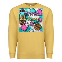 Antique Gold gym hair don't care clasp and water bottle with glitter seamless patte Premium Sweatshirt - BundleAndBundleShop