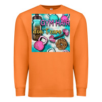 Carrot gym hair don't care clasp and water bottle with glitter seamless patte Premium Sweatshirt - BundleAndBundleShop
