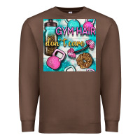 Chestnut gym hair don't care clasp and water bottle with glitter seamless patte Premium Sweatshirt - BundleAndBundleShop