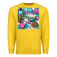 Lemon gym hair don't care clasp and water bottle with glitter seamless patte Premium Sweatshirt - BundleAndBundleShop