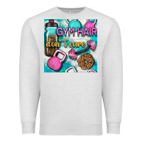 Oatmeal Heather gym hair don't care clasp and water bottle with glitter seamless patte Premium Sweatshirt - BundleAndBundleShop