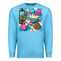 Ocean Blue gym hair don't care clasp and water bottle with glitter seamless patte Premium Sweatshirt - BundleAndBundleShop