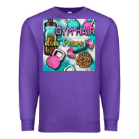 Purple gym hair don't care clasp and water bottle with glitter seamless patte Premium Sweatshirt - BundleAndBundleShop
