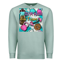 Seafoam gym hair don't care clasp and water bottle with glitter seamless patte Premium Sweatshirt - BundleAndBundleShop