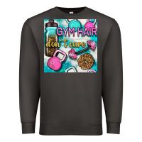 Gym Hair Don't Care Clasp And Water Bottle With Glitter Seamless Patte Premium Sweatshirt | Teevron