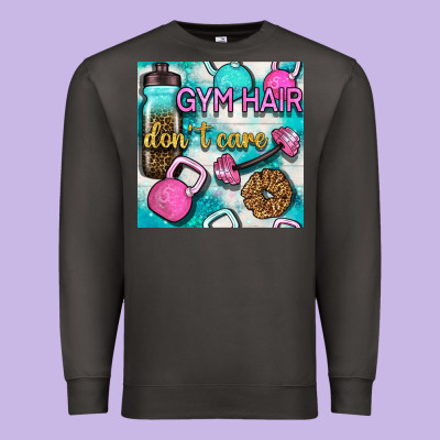 Gym Hair Don't Care Clasp And Water Bottle With Glitter Seamless Patte Premium Sweatshirt Designed By Bundleandbundleshop