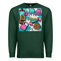 Sports Green gym hair don't care clasp and water bottle with glitter seamless patte Premium Sweatshirt - BundleAndBundleShop