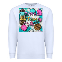 White gym hair don't care clasp and water bottle with glitter seamless patte Premium Sweatshirt - BundleAndBundleShop