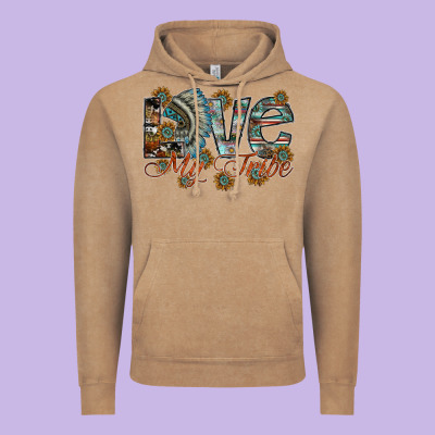 Love My Tribe Vintage Hoodie Designed By Sublimationcraftshop