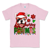Bubblegum Pink merry pawmas christmas french bulldog Classic Tee - Jasminsmagicworld