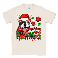 Natural merry pawmas christmas french bulldog Classic Tee - Jasminsmagicworld