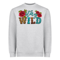 Heather Grey stay wild Heavyweight Sweatshirt - HRA Design Shop