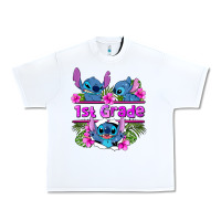 White preview flower stitch 1st grade Urban Heavy Tee - AdoDesignShop