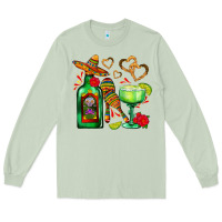 Matcha mexican tequila margarita and maracas Long Sleeve Tee - AdoDesignShop