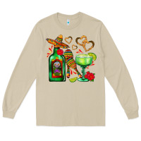 Mushroom mexican tequila margarita and maracas Long Sleeve Tee - AdoDesignShop