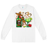 White mexican tequila margarita and maracas Long Sleeve Tee - AdoDesignShop