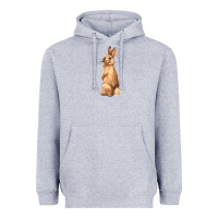 Heather Grey Bunny Heavyweight Hoodie - NancyCooperArtShop