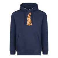 Navy Bunny Heavyweight Hoodie - NancyCooperArtShop