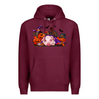 Burgundy Halloween Baby Pig Premium Hoodie - RanaPortraitStore
