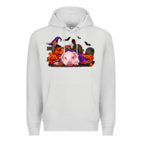 Dove Grey Halloween Baby Pig Premium Hoodie - RanaPortraitStore