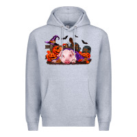 Heather Grey Halloween Baby Pig Premium Hoodie - RanaPortraitStore