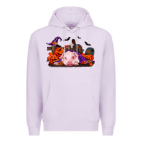 Lilac Halloween Baby Pig Premium Hoodie - RanaPortraitStore