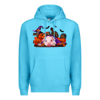 Ocean Blue Halloween Baby Pig Premium Hoodie - RanaPortraitStore