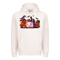 Pale Pink Halloween Baby Pig Premium Hoodie - RanaPortraitStore