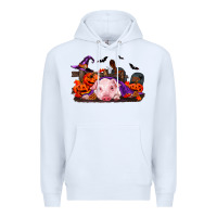 White Halloween Baby Pig Premium Hoodie - RanaPortraitStore