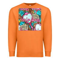 Carrot hair boss and hand mirror with money and leopard seamless pattern bbs Premium Sweatshirt - BundleAndBundleShop