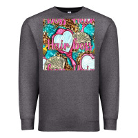 Charcoal Heather hair boss and hand mirror with money and leopard seamless pattern bbs Premium Sweatshirt - BundleAndBundleShop