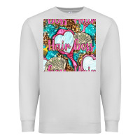 Dove Grey hair boss and hand mirror with money and leopard seamless pattern bbs Premium Sweatshirt - BundleAndBundleShop