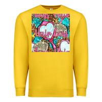 Lemon hair boss and hand mirror with money and leopard seamless pattern bbs Premium Sweatshirt - BundleAndBundleShop