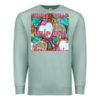 Seafoam hair boss and hand mirror with money and leopard seamless pattern bbs Premium Sweatshirt - BundleAndBundleShop