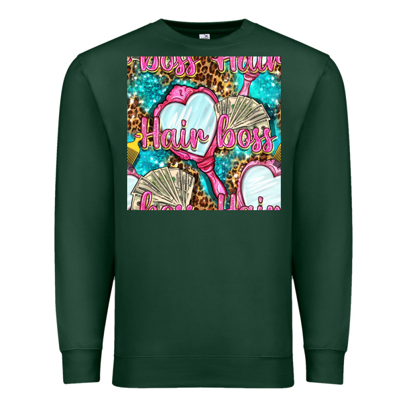 Hair Boss And Hand Mirror With Money And Leopard Seamless Pattern Bbs Premium Sweatshirt by BundleAndBundleShop | Teevron