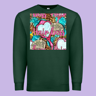 Hair Boss And Hand Mirror With Money And Leopard Seamless Pattern Bbs Premium Sweatshirt Designed By Bundleandbundleshop